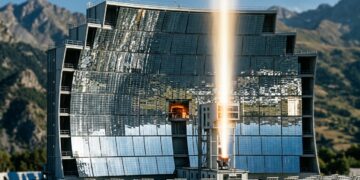 Construído nos Pirenéus franceses, o Forno Solar de Odeillo usa milhares de espelhos para concentrar luz e atingir mais de 3.000 °C