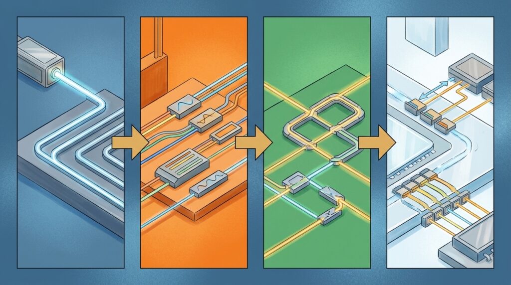 Chips de computação fotônica que utilizam luz em vez de eletricidade prometem acelerar o processamento de dados consumindo menos energia