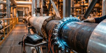 A tecnologia que faz o som viajar pelo aço para localizar perda de espessura em tubulações industriais