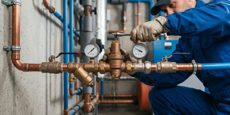 Controle automático da pressão em uma instalação hidráulica