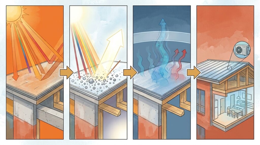 Uma tinta radiativa desenvolvida para telhados consegue refletir quase toda a luz do Sol e ajuda edifícios a permanecerem mais frescos