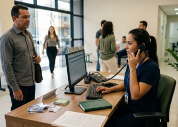 Recepcionista resolve atrasos, dúvidas e conflitos antes que o cliente chegue ao atendimento principal