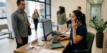Recepcionista resolve atrasos, dúvidas e conflitos antes que o cliente chegue ao atendimento principal