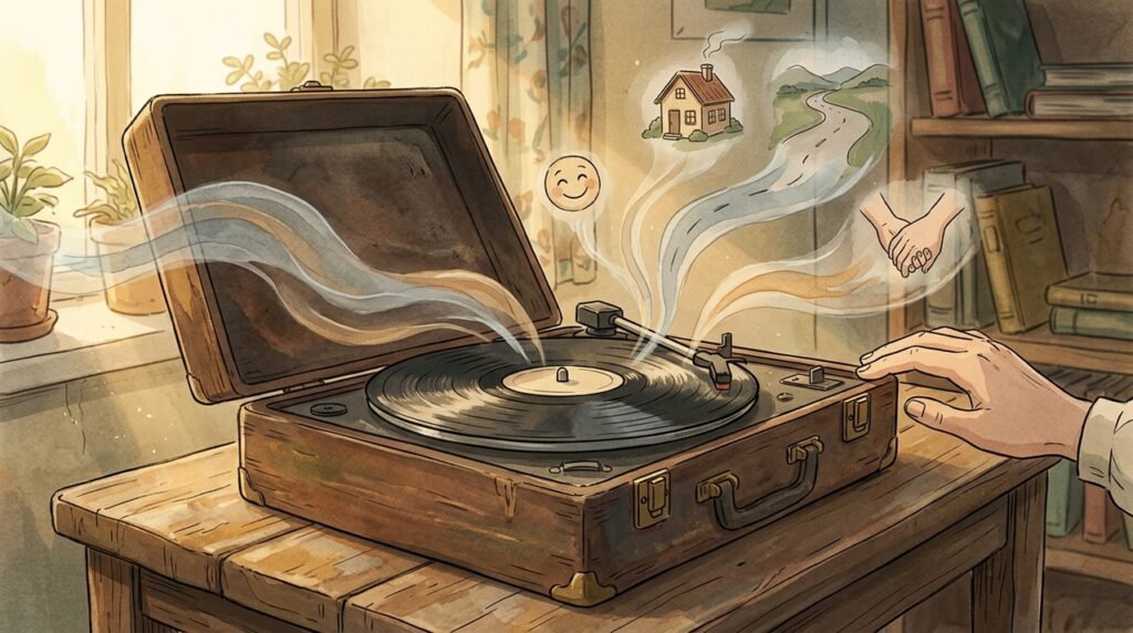 Uma música antiga pode trazer de volta lugares, pessoas e detalhes esquecidos porque nostalgia e memória estão profundamente conectadas