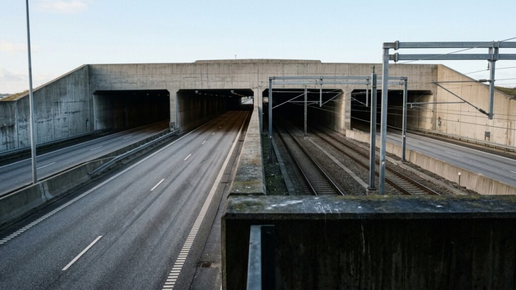 A ponte de Øresund que continua por um túnel submarino