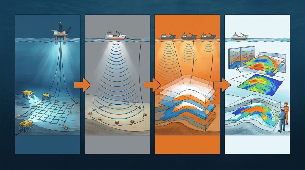 A tecnologia que transforma sísmica 4D em mapas de movimento para campos de petróleo offshore