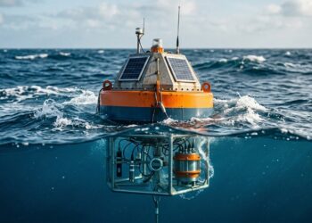 Boias inteligentes espalhadas pelo oceano acompanham correntes, temperatura e ondas para melhorar previsões meteorológicas e climáticas