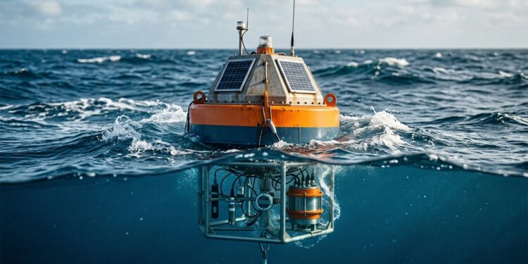 Boias inteligentes espalhadas pelo oceano acompanham correntes, temperatura e ondas para melhorar previsões meteorológicas e climáticas