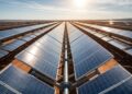 Fazendas solares fazem milhares de painéis girarem lentamente para acompanhar o Sol e produzir mais energia