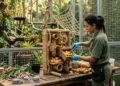 Criador de brinquedos para animais monta quebra-cabeças, cheiros e desafios para impedir que a rotina do zoológico fique entediante