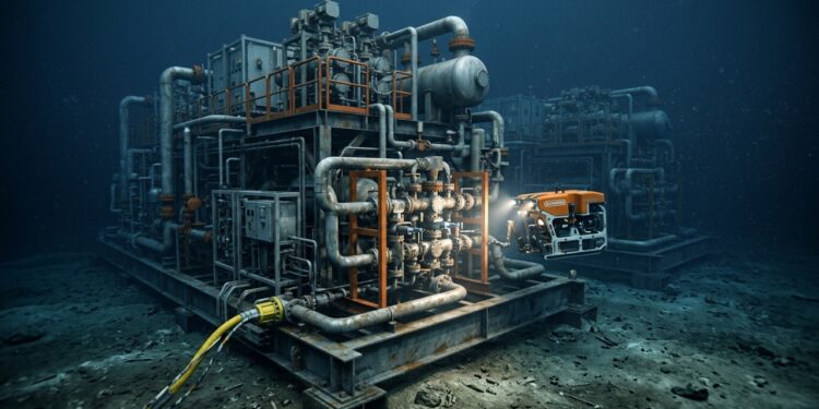 Planta submarina que separa, comprime e recombina o gás antes do transporte até a unidade Åsgard B