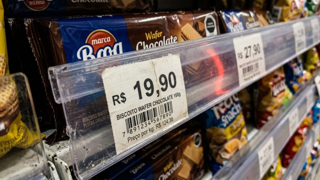 Diferença entre o preço da prateleira e o valor no caixa