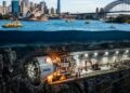 Máquinas de 975 toneladas abriram um caminho ferroviário sob o mar de Sydney