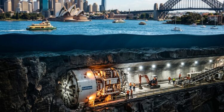 Túneis do metrô cruzam o subsolo da Baía de Sydney
