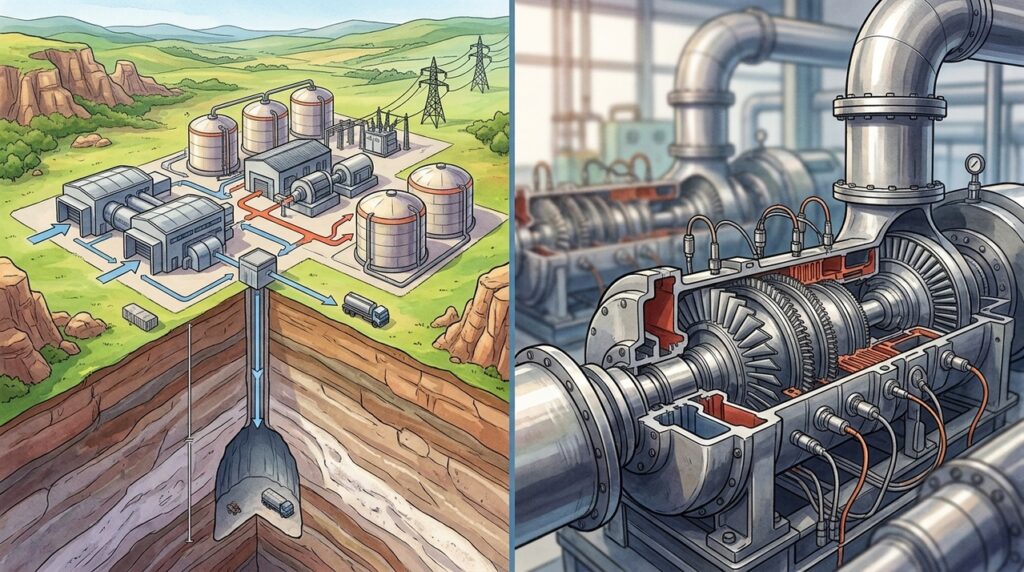 Gigantescas cavernas de ar comprimido guardam energia por horas para ajudar a equilibrar a rede elétrica