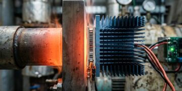 Uma tecnologia transforma o calor desperdiçado por fábricas em eletricidade sem turbinas ou partes móveis no módulo
