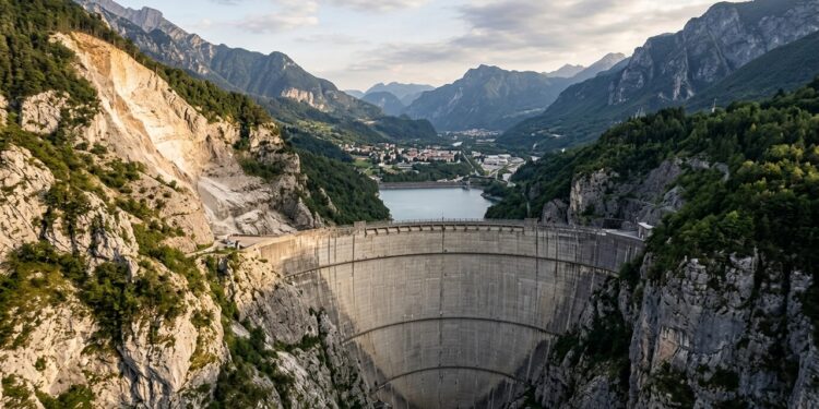 Com 262 metros de altura, a Barragem de Vajont permaneceu praticamente intacta depois de uma das maiores tragédias da engenharia moderna