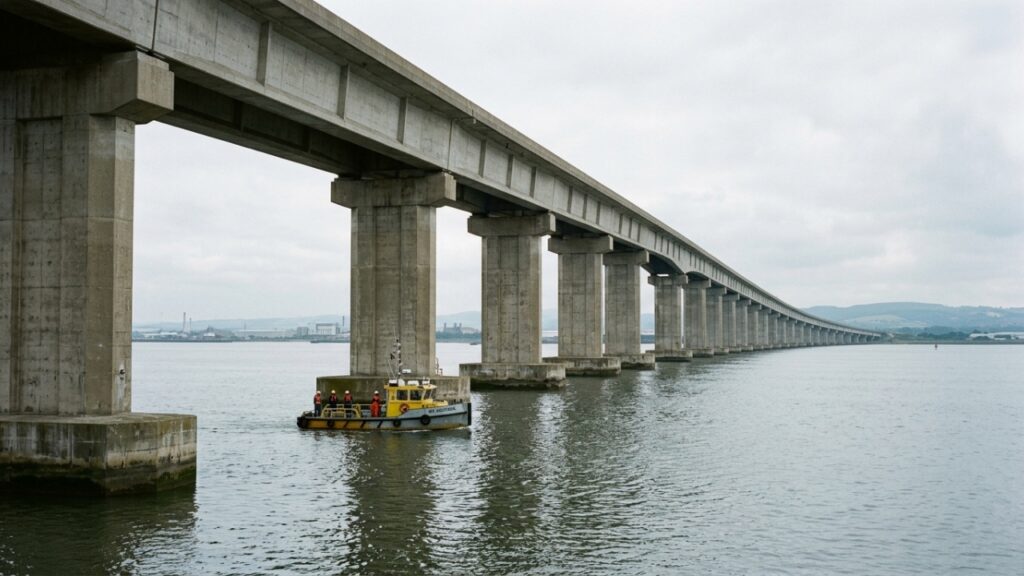 Entre sedimentos moles e canais de navegação, a Ponte Vasco da Gama precisou levar cargas até camadas resistentes