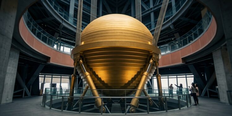 Controle das oscilações do Taipei 101 por uma enorme massa suspensa