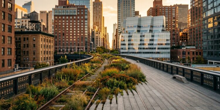 Um gigantesco jardim suspenso reutiliza uma antiga linha ferroviária elevada e transformou uma estrutura abandonada em parque urbano