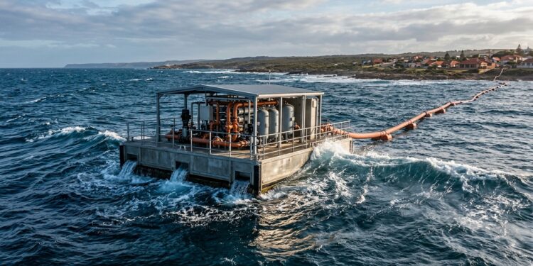 A tecnologia que usa o movimento das ondas para empurrar água do mar através de membranas
