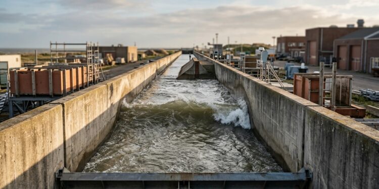 Um canal de concreto de quase 300 metros produz ondas de até 4,5 metros para levar diques experimentais ao limite antes que o mar faça isso de verdade