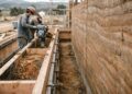 A parede de taipa de pilão volta à construção com terra compactada e técnicas modernas