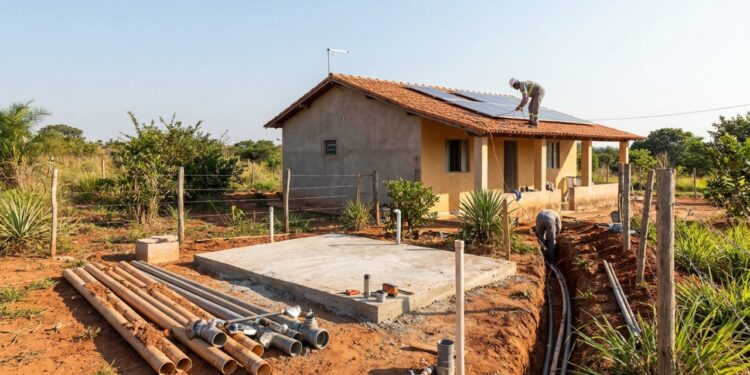 Implantação de energia, água, saneamento e conectividade em uma pequena propriedade brasileira