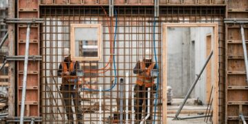 Parede de concreto é moldada inteira com instalações escondidas antes da concretagem